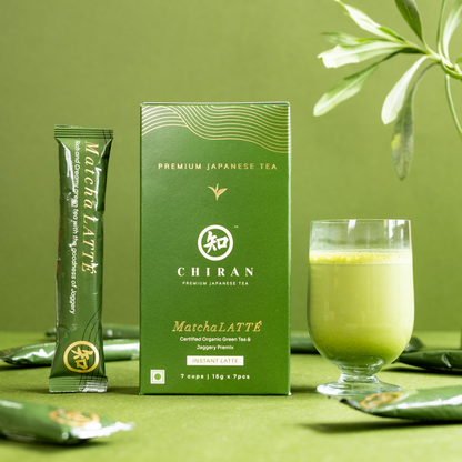 Chiran Instant Matcha Latte Premix | 7 x 15g | Refreshing Japanese Matcha Latte Mix