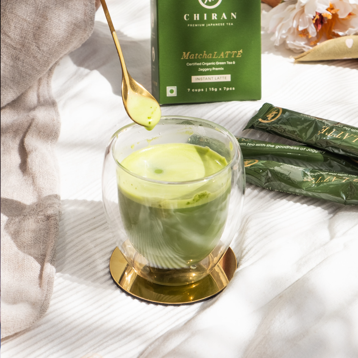 Instant Matcha Latte Premix | 7 x 15g | Refreshing Japanese Matcha Latte Mix